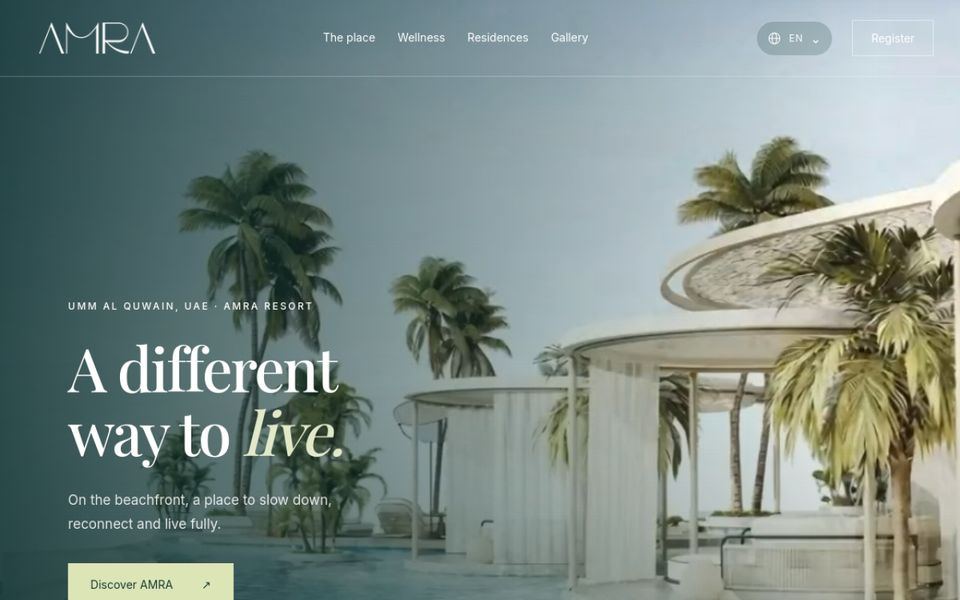Homepage of Amra Resort